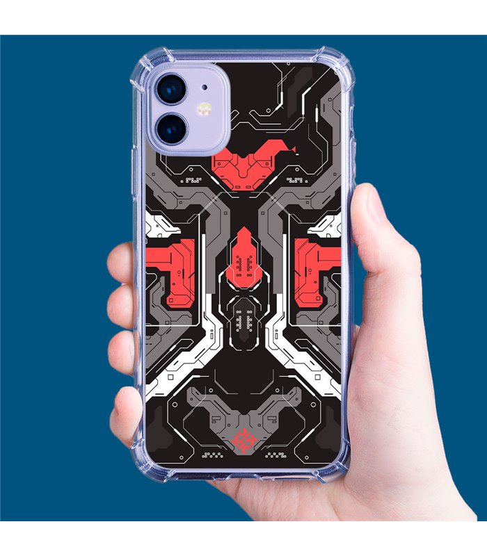 Funda Antigolpe [ iPhone 14 Pro Max ] Dibujo Gamers [ Cyberpunk Rojo y Grises ] Esquina Reforzada Silicona 1.5mm