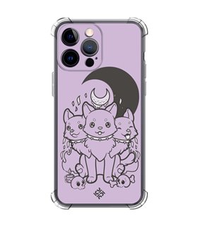 Funda Antigolpe [ iPhone 14 Pro Max ] Dibujo Gotico [ Cute Cancerbero ] Esquina Reforzada Silicona 1.5mm Transparente