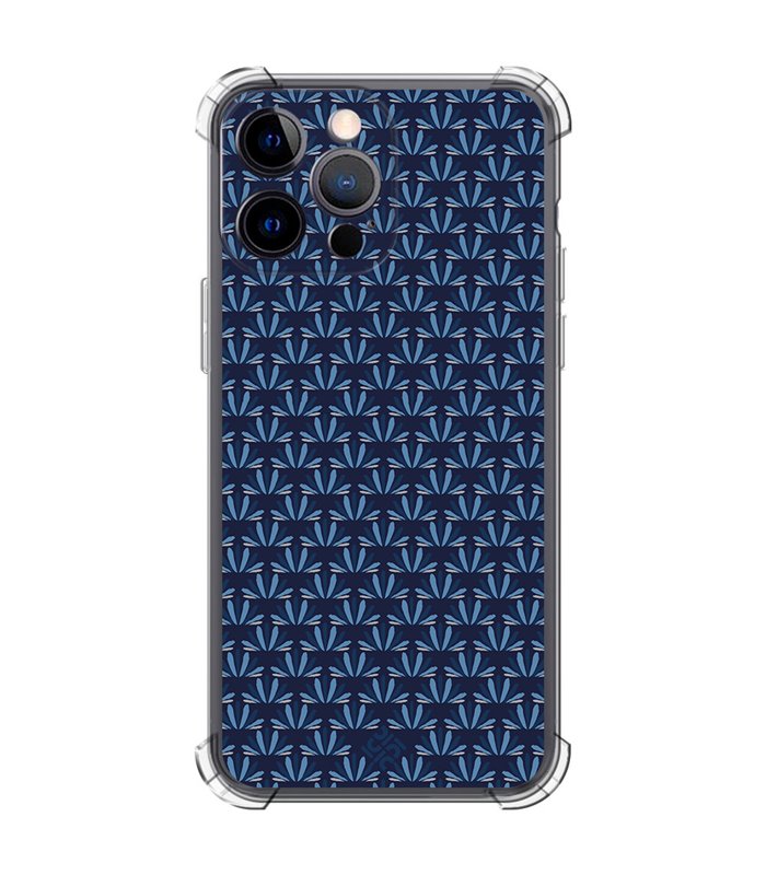 Funda Antigolpe [ iPhone 14 Pro Max ] Dibujo Japones [ Patron Abstracto Loto Azul ] Esquina Reforzada Silicona 1.5mm