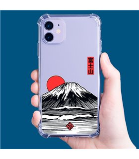 Funda Antigolpe [ iPhone 14 Pro Max ] Dibujo Japones [ Monte Fuji ] Esquina Reforzada Silicona 1.5mm Transparente