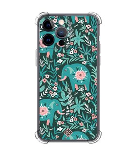 Funda Antigolpe [ iPhone 14 Pro Max ] Dibujo Mascotas [ Estampado Elefantes Florales ] Esquina Reforzada Silicona