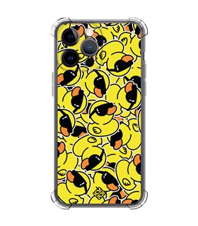 Funda Antigolpe [ iPhone 14 Pro Max ] Dibujo Mascotas [ Pegatinas Patito Cool ] Esquina Reforzada Silicona 1.5 Transparente