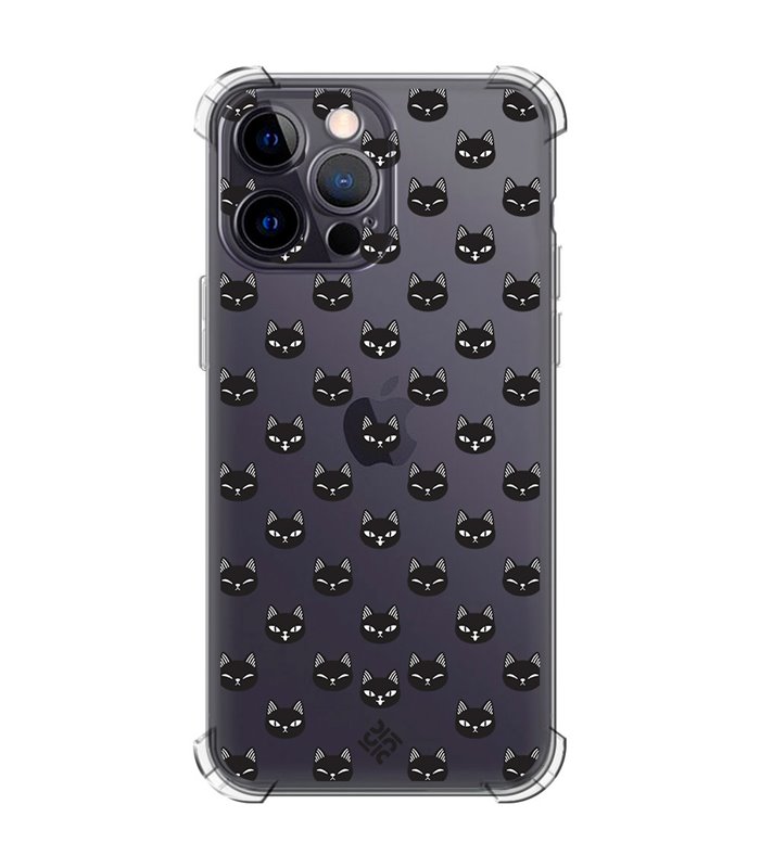 Funda Antigolpe [ iPhone 14 Pro Max ] Dibujo Mascotas [ Gato Negro ] Esquina Reforzada Silicona 1.5mm Transparente