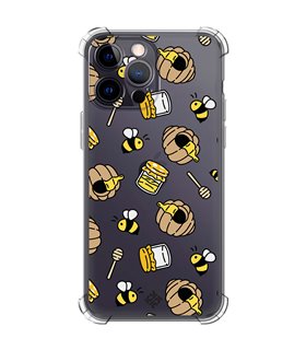 Funda Antigolpe [ iPhone 14 Pro Max ] Dibujo Mascotas [ Miel y Abejas ] Esquina Reforzada Silicona 1.5mm Transparente