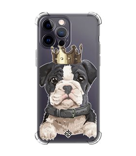 Funda Antigolpe [ iPhone 14 Pro Max ] Dibujo Mascotas [ Perrito King ] Esquina Reforzada Silicona 1.5mm Transparente