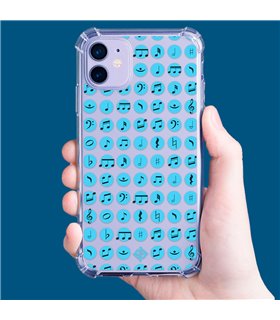 Funda Antigolpe [ iPhone 14 Pro Max ] Diseño Música [ Notas Musicales ] Esquina Reforzada Silicona 1.5mm Transparente