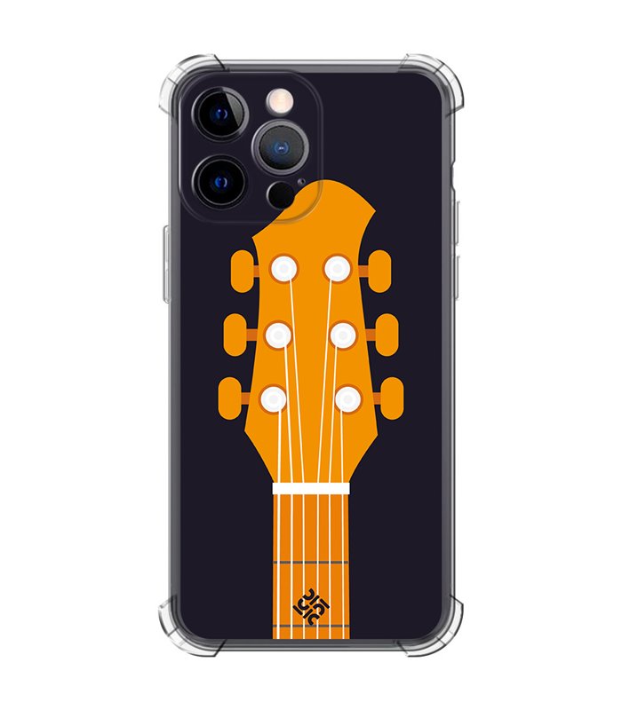 Funda Antigolpe [ iPhone 14 Pro Max ] Diseño Música [ Mástil y Pala de Guitarra ] Esquina Reforzada Silicona 1.5mm