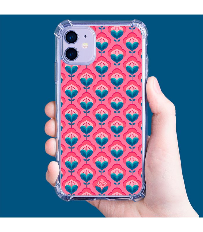 Funda Antigolpe [ iPhone 14 Pro Max ] Dibujos Retro [ Algodones Rosa - Caleidoscopio ] Esquina Reforzada Silicona