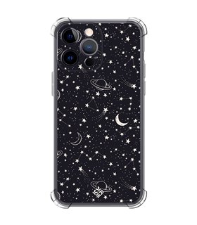 Funda Antigolpe [ iPhone 14 Pro Max ] Dibujo Tendencias [ Fondo Estrellado con Planetas ] Esquina Reforzada Silicona 1.5mm