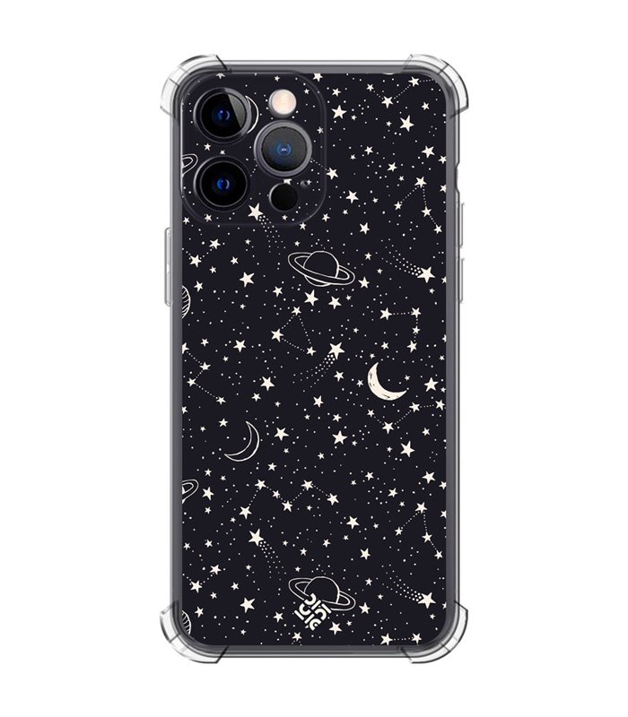 Funda Antigolpe [ iPhone 14 Pro Max ] Dibujo Tendencias [ Fondo Estrellado con Planetas ] Esquina Reforzada Silicona 1.5mm