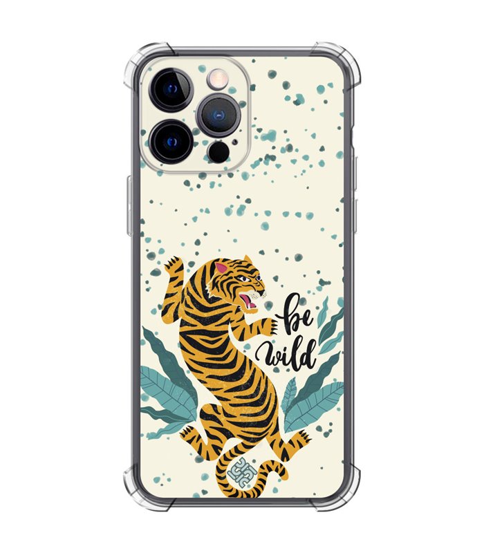 Funda Antigolpe [ iPhone 14 Pro Max ] Dibujo Tendencias [ Tigre - Be Wild ] Esquina Reforzada Silicona 1.5mm