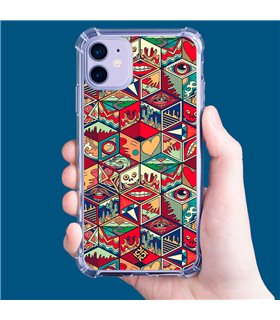 Funda Antigolpe [ iPhone 14 Pro Max ] Dibujo Auténtico [ Diseño Doodle Arte con Elementos Ornamentales ] Esquina Reforzada