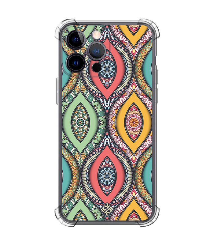 Funda Antigolpe [ iPhone 14 Pro Max ] Dibujo Auténtico [ Ojo de Hamsa Mandala ] Esquina Reforzada Silicona 1.5mm