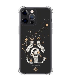 Funda Antigolpe [ iPhone 14 Pro Max ] Dibujo Zodiaco [ Signo Zodiacal - Acuario ] Esquina Reforzada Silicona 1.5mm