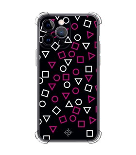 Funda Antigolpe [ iPhone 14 Pro Max ] Squid Game [Símbolos Mix] Esquina Reforzada Silicona 1.5mm Transparente
