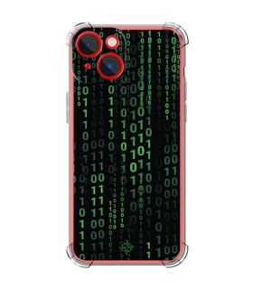 Funda Antigolpe [ iPhone 14 Plus ] Cine Fantástico [ Números Binarios Matrix ] Esquina Reforzada Silicona 1.5mm Transparente
