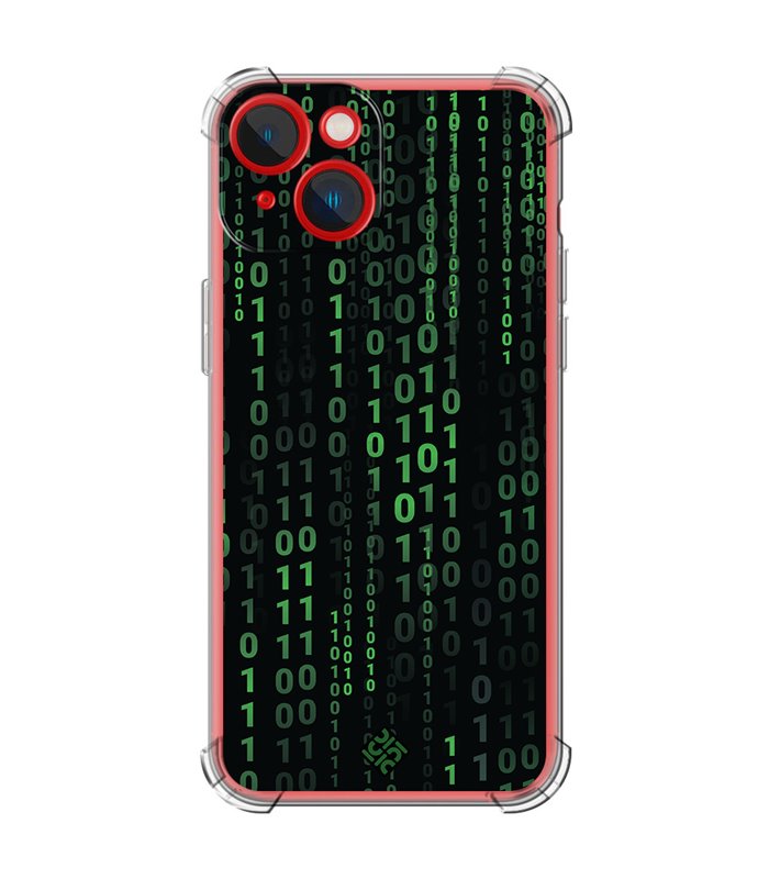 Funda Antigolpe [ iPhone 14 Plus ] Cine Fantástico [ Números Binarios Matrix ] Esquina Reforzada Silicona 1.5mm Transparente