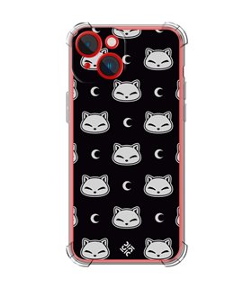 Funda Antigolpe [ iPhone 14 Plus ] Dibujo Cute [ Gato Negro Lunar ] Esquina Reforzada Silicona 1.5mm Transparente