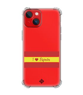 Funda Antigolpe [ iPhone 14 Plus ] Dibujo Auténtico [ I Love España ] Esquina Reforzada Silicona 1.5mm Transparente