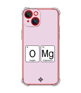 Funda Antigolpe [ iPhone 14 Plus ] Dibujo Frases Guays [ Oxigeno + Magnesio - OMG ] Esquina Reforzada Silicona 1.5 Transparente