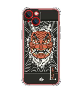 Funda Antigolpe [ iPhone 14 Plus ] Dibujo Japones [ Demonio Namahage Japones ] Esquina Reforzada Silicona 1.5mm Transparente