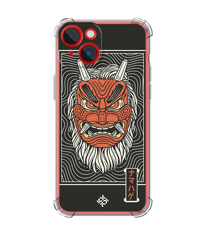 Funda Antigolpe [ iPhone 14 Plus ] Dibujo Japones [ Demonio Namahage Japones ] Esquina Reforzada Silicona 1.5mm Transparente