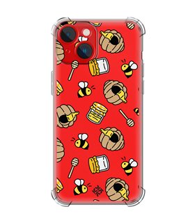 Funda Antigolpe [ iPhone 14 Plus ] Dibujo Mascotas [ Miel y Abejas ] Esquina Reforzada Silicona 1.5mm Transparente