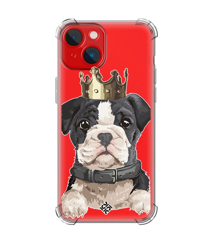 Funda Antigolpe [ iPhone 14 Plus ] Dibujo Mascotas [ Perrito King ] Esquina Reforzada Silicona 1.5mm Transparente
