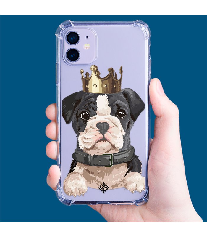 Funda Antigolpe [ iPhone 14 Plus ] Dibujo Mascotas [ Perrito King ] Esquina Reforzada Silicona 1.5mm Transparente