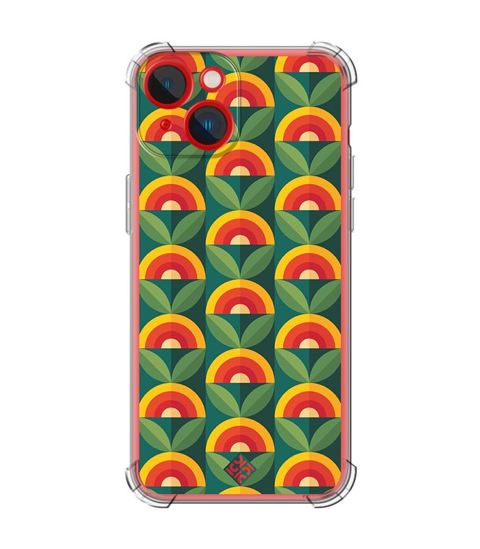 Funda Antigolpe [ iPhone 14 Plus ] Dibujos Retro [ Diseño Flor - Retro ] Esquina Reforzada Silicona 1.5mm Transparente