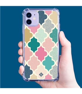 Funda Antigolpe [ iPhone 14 Plus ] Dibujo Tendencias [ Diseño Azulejos de Colores ] Esquina Reforzada Silicona 1.5mm