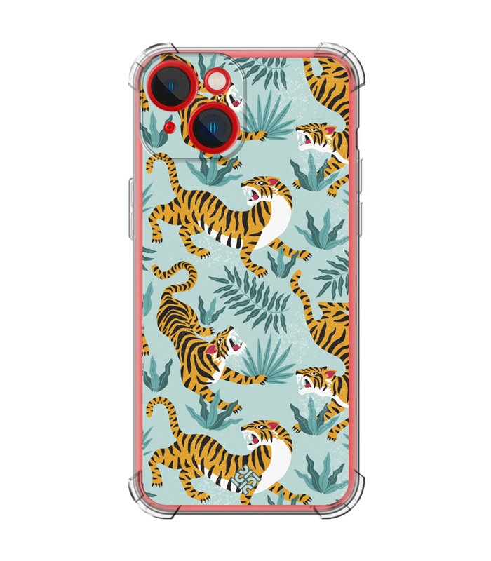 Funda Antigolpe [ iPhone 14 Plus ] Dibujo Tendencias [ Estampado de Tigres ] Esquina Reforzada Silicona 1.5mm Transparente