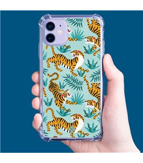 Funda Antigolpe [ iPhone 14 Plus ] Dibujo Tendencias [ Estampado de Tigres ] Esquina Reforzada Silicona 1.5mm Transparente