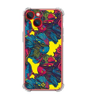 Funda Antigolpe [ iPhone 14 Plus ] Dibujo Auténtico [ Patrón de Pescado Betta ] Esquina Reforzada Silicona 1.5mm Transparente