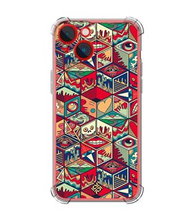 Funda Antigolpe [ iPhone 14 Plus ] Dibujo Auténtico [ Diseño Doodle Arte con Elementos Ornamentales ] Esquina Reforzada