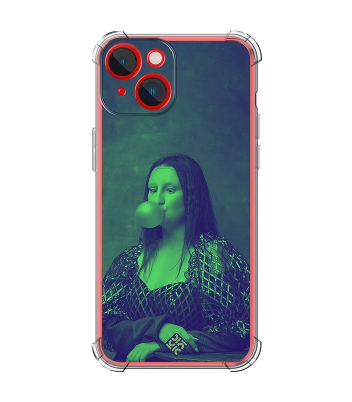 Funda Antigolpe [ iPhone 14 Plus ] Dibujo Auténtico [ Mona Lisa Moderna ] Esquina Reforzada Silicona 1.5mm Transparente