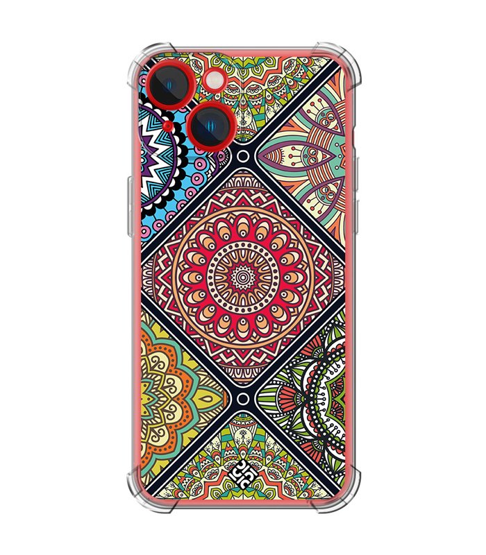 Funda Antigolpe [ iPhone 14 Plus ] Dibujo Auténtico [ Motivos Mandala ] Esquina Reforzada Silicona 1.5mm Transparente