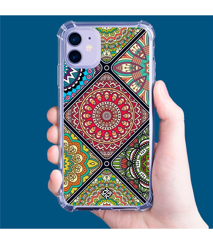 Funda Antigolpe [ iPhone 14 Plus ] Dibujo Auténtico [ Motivos Mandala ] Esquina Reforzada Silicona 1.5mm Transparente