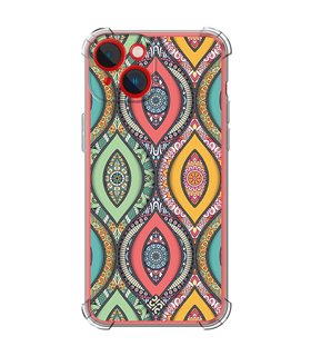 Funda Antigolpe [ iPhone 14 Plus ] Dibujo Auténtico [ Ojo de Hamsa Mandala ] Esquina Reforzada Silicona 1.5mm Transparente