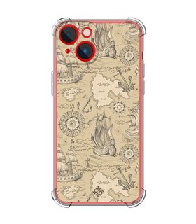 Funda Antigolpe [ iPhone 14 Plus ] Dibujo Auténtico [ Estampado Vintage de Viajes, Aventura ] Esquina Reforzada Silicona 1.5mm