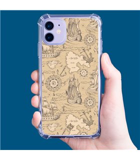 Funda Antigolpe [ iPhone 14 Plus ] Dibujo Auténtico [ Estampado Vintage de Viajes, Aventura ] Esquina Reforzada Silicona 1.5mm