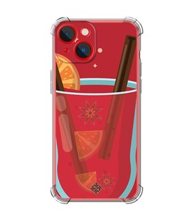 Funda Antigolpe [ iPhone 14 Plus ] Dibujo Auténtico [ Vino Caliente ] Esquina Reforzada Silicona 1.5mm Transparente