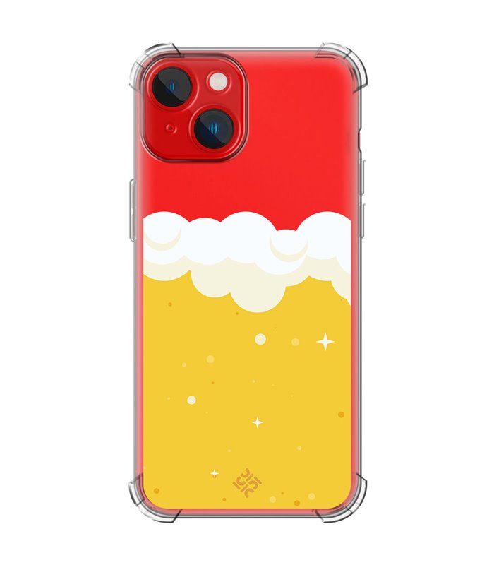 Funda Antigolpe [ iPhone 14 Plus ] Dibujo Auténtico [ Cerveza ] Esquina Reforzada Silicona 1.5mm Transparente