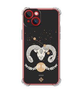 Funda Antigolpe [ iPhone 14 Plus ] Dibujo Zodiaco [ Signo Zodiacal - Aries ] Esquina Reforzada Silicona 1.5mm Transparente