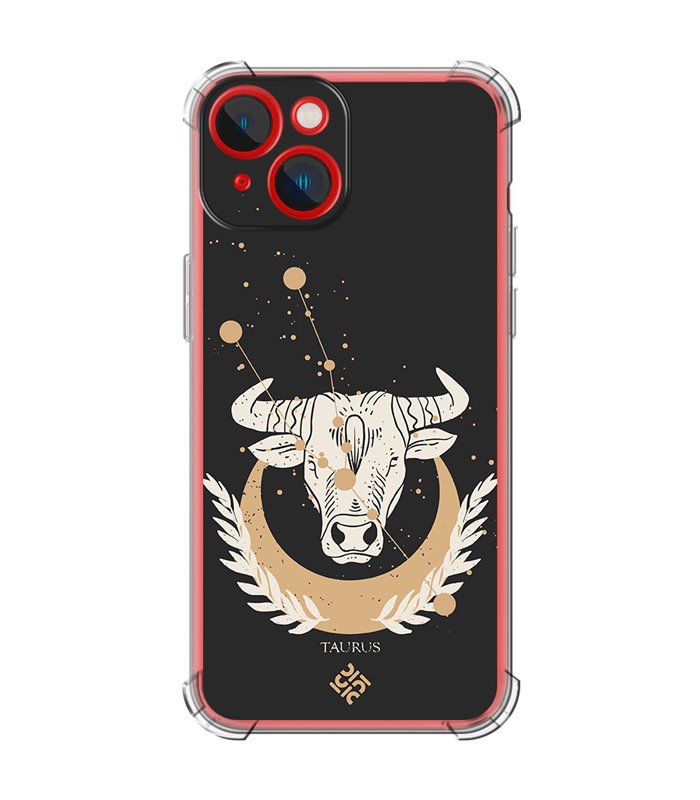 Funda Antigolpe [ iPhone 14 Plus ] Dibujo Zodiaco [ Signo Zodiacal - Tauro ] Esquina Reforzada Silicona 1.5mm Transparente