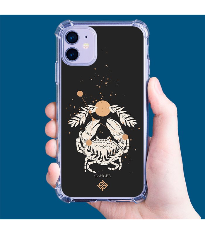 Funda Antigolpe [ iPhone 14 Plus ] Dibujo Zodiaco [ Signo Zodiacal - Cancer ] Esquina Reforzada Silicona 1.5mm Transparente