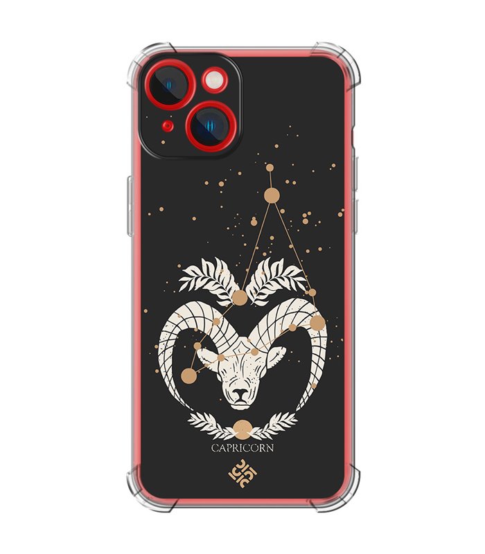 Funda Antigolpe [ iPhone 14 Plus ] Dibujo Zodiaco [ Signo Zodiacal - Capricornio ] Esquina Reforzada Silicona 1.5mm Transparente