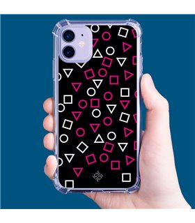 Funda Antigolpe [ iPhone 14 Plus ] Squid Game [Símbolos Mix] Esquina Reforzada Silicona 1.5mm Transparente
