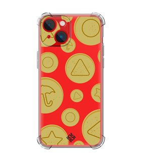 Funda Antigolpe [ iPhone 14 Plus ] Squid Game [Galletas Dalgona Candy] Esquina Reforzada Silicona 1.5mm Transparente