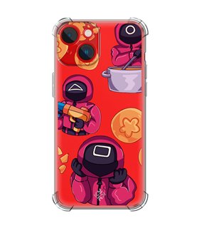 Funda Antigolpe [ iPhone 14 Plus ] Squid Game [Guardias] Esquina Reforzada Silicona 1.5mm Transparente